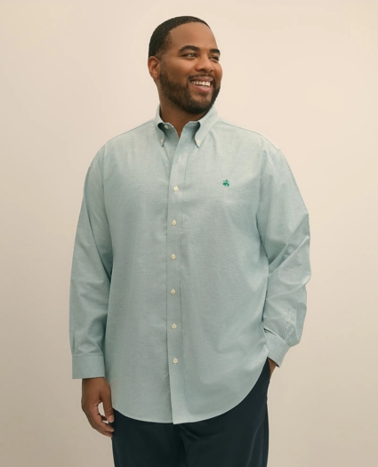 Big & Tall Stretch Cotton Non-Iron Oxford Polo Button Down Collar Shirt, image 3
