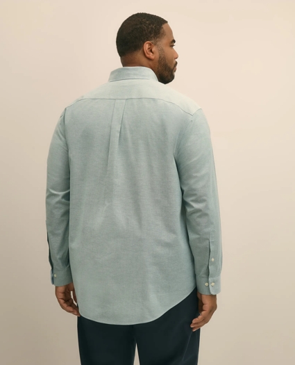 Big & Tall Stretch Cotton Non-Iron Oxford Polo Button Down Collar Shirt, image 4