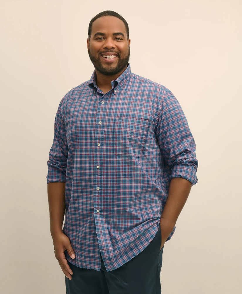 Big & Tall Friday Shirt, Poplin Plaid, image 3