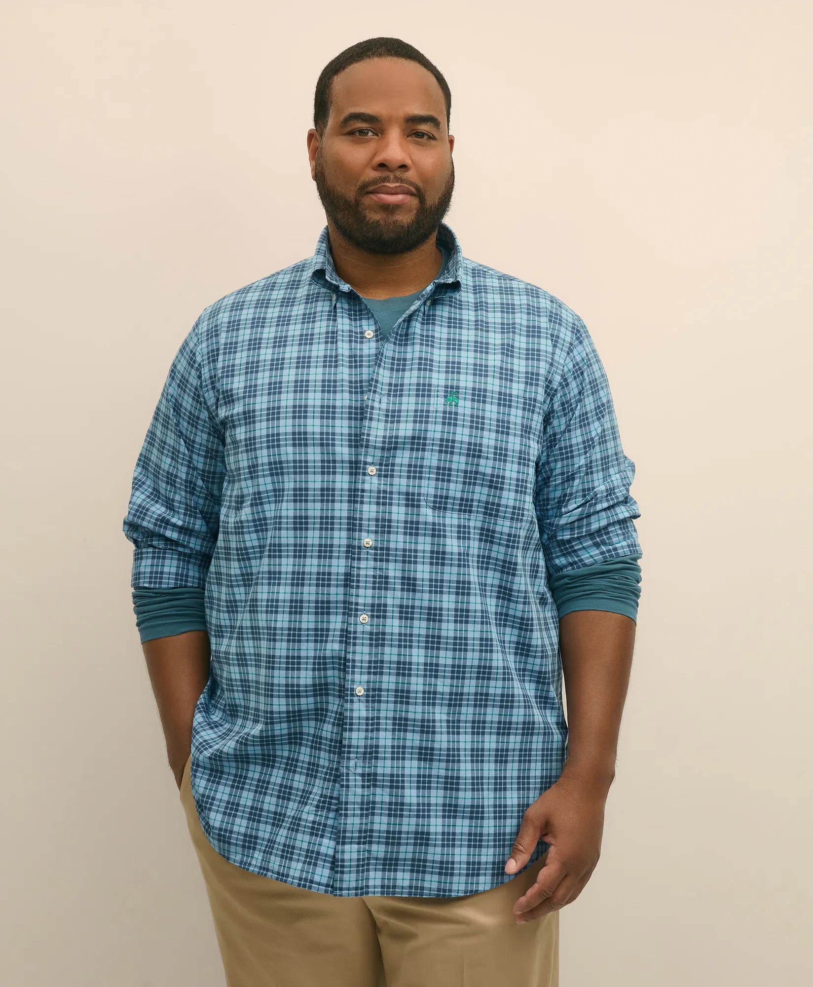 Big & Tall Friday Shirt, Poplin Tartan, image 1
