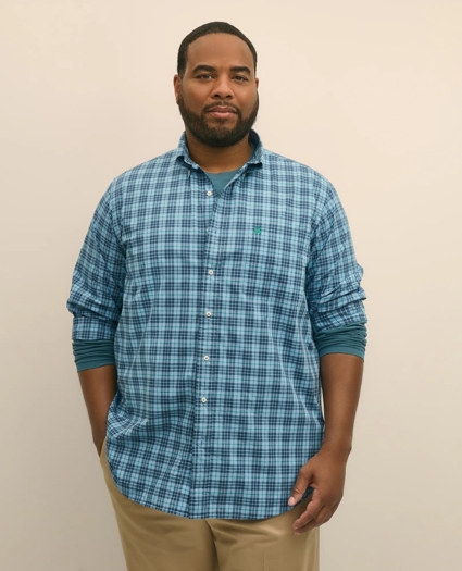 Big & Tall Friday Shirt, Poplin Tartan, image 1