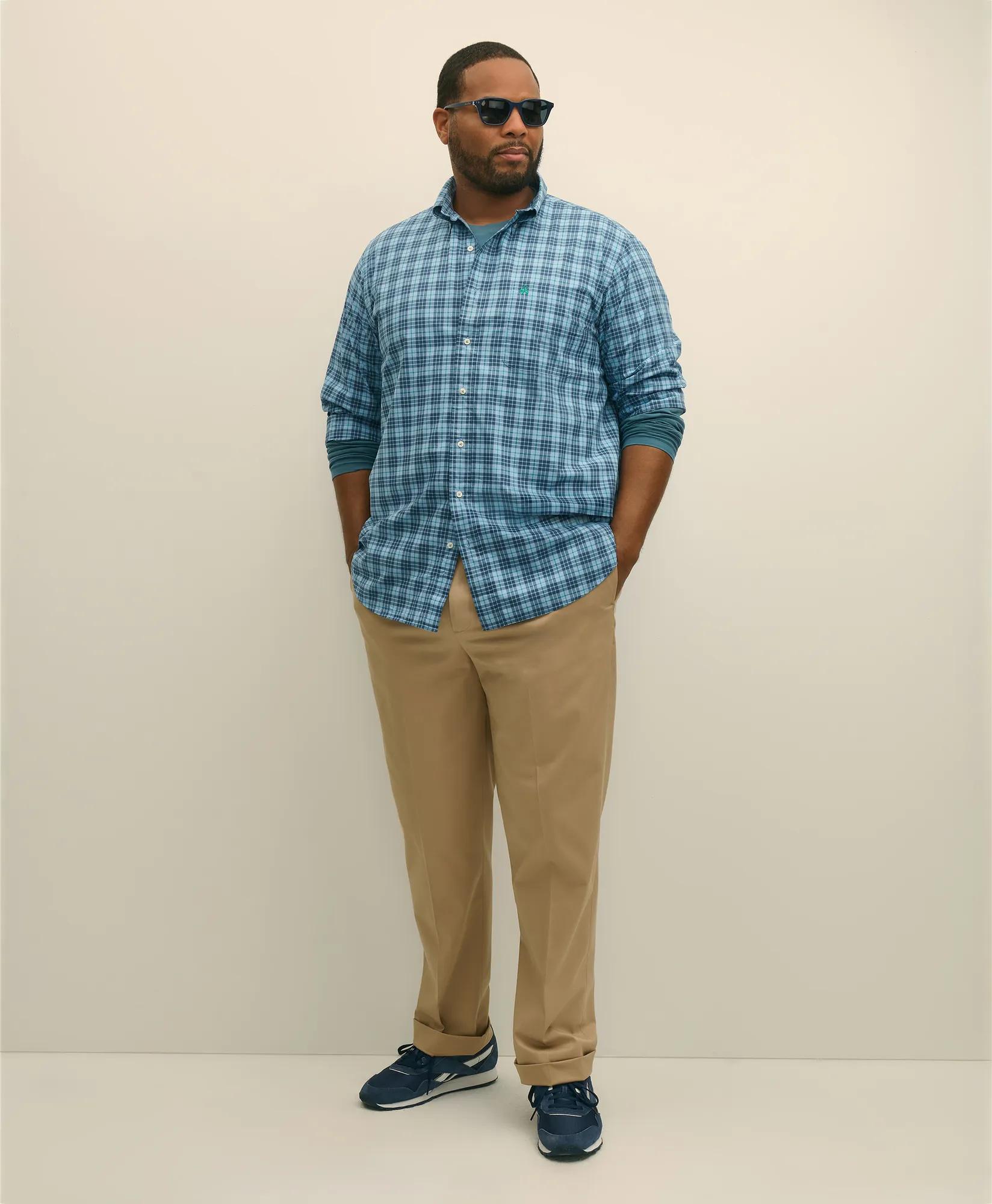 Big & Tall Friday Shirt, Poplin Tartan, image 2