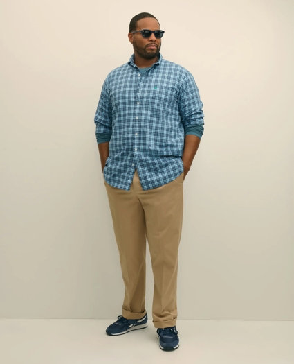 Big & Tall Friday Shirt, Poplin Tartan, image 2
