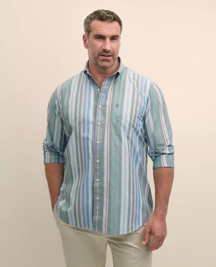 Big & Tall Friday Shirt, Poplin Awning Stripe, image 1