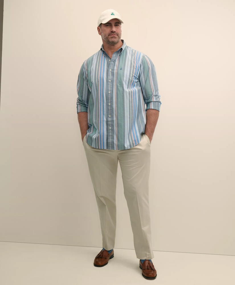 Big & Tall Friday Shirt, Poplin Awning Stripe, image 2