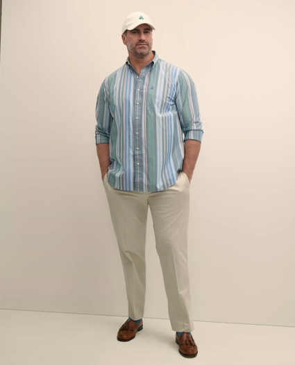Big & Tall Friday Shirt, Poplin Awning Stripe, image 2