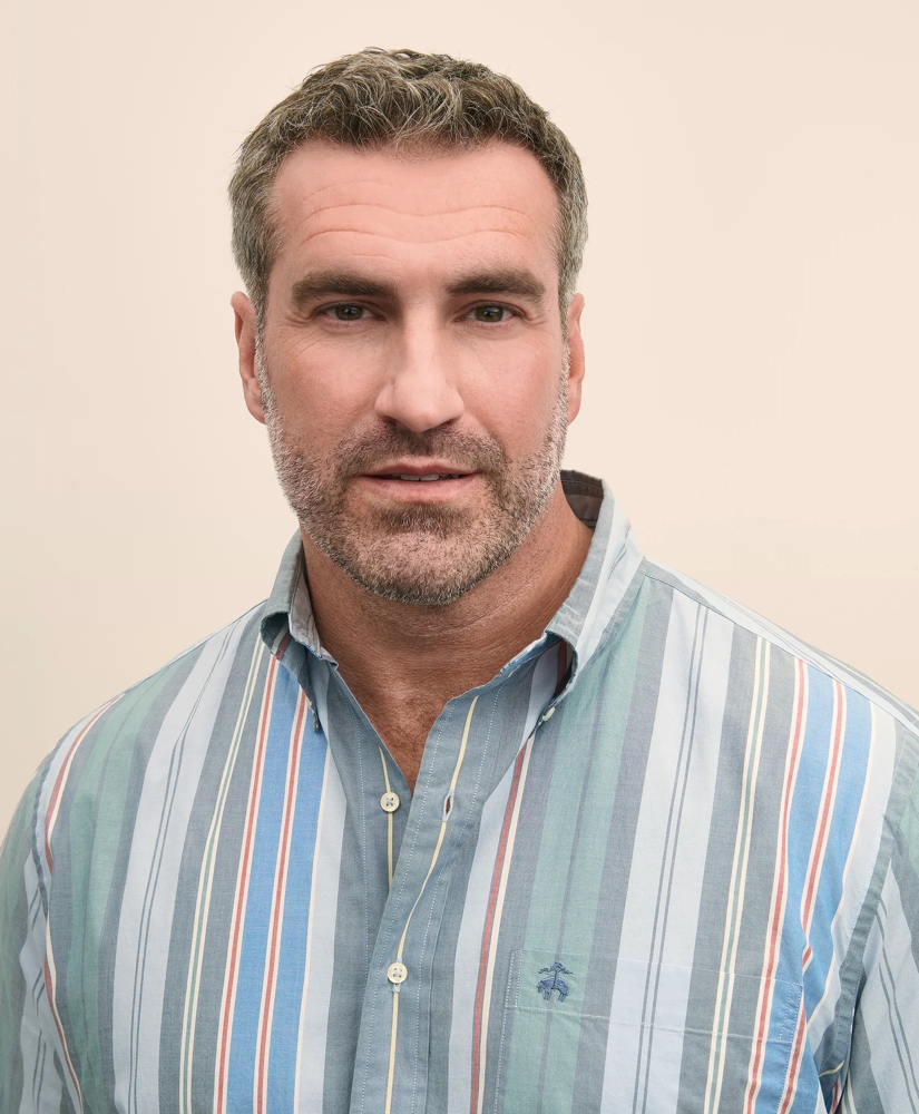 Big & Tall Friday Shirt, Poplin Awning Stripe, image 3