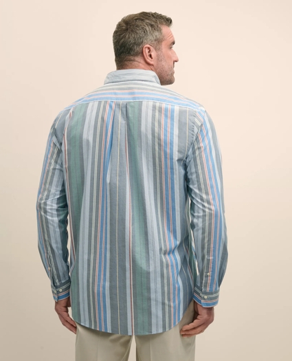 Big & Tall Friday Shirt, Poplin Awning Stripe, image 4