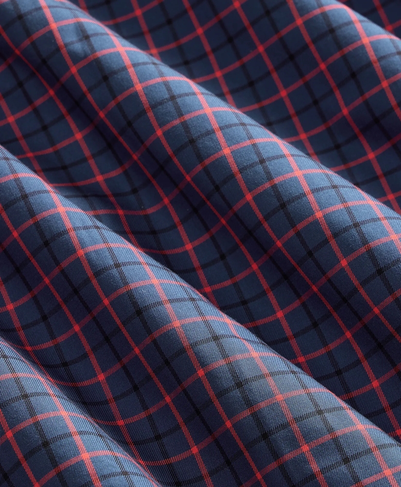 Big & Tall Stretch Supima® Cotton Non-Iron Twill Polo Button Down, Windowpane Sport Shirt, image 3