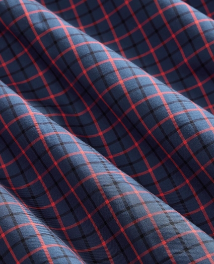 Big & Tall Stretch Supima® Cotton Non-Iron Twill Polo Button Down, Windowpane Sport Shirt, image 3