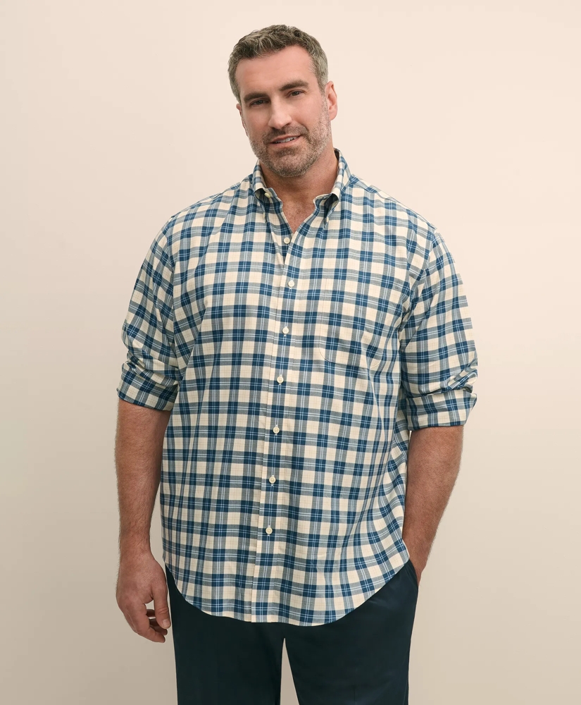 Big & Tall Stretch Supima<sup>®</sup> Cotton Non-Iron Twill Polo Button Down