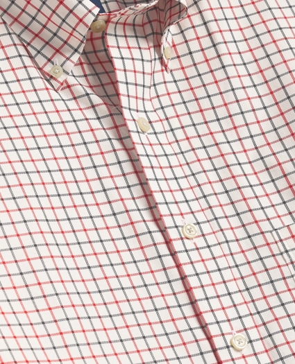 Big & Tall Stretch Supima® Cotton Non-Iron Twill Polo Button Down, Tattersall Sport Shirt, image 2