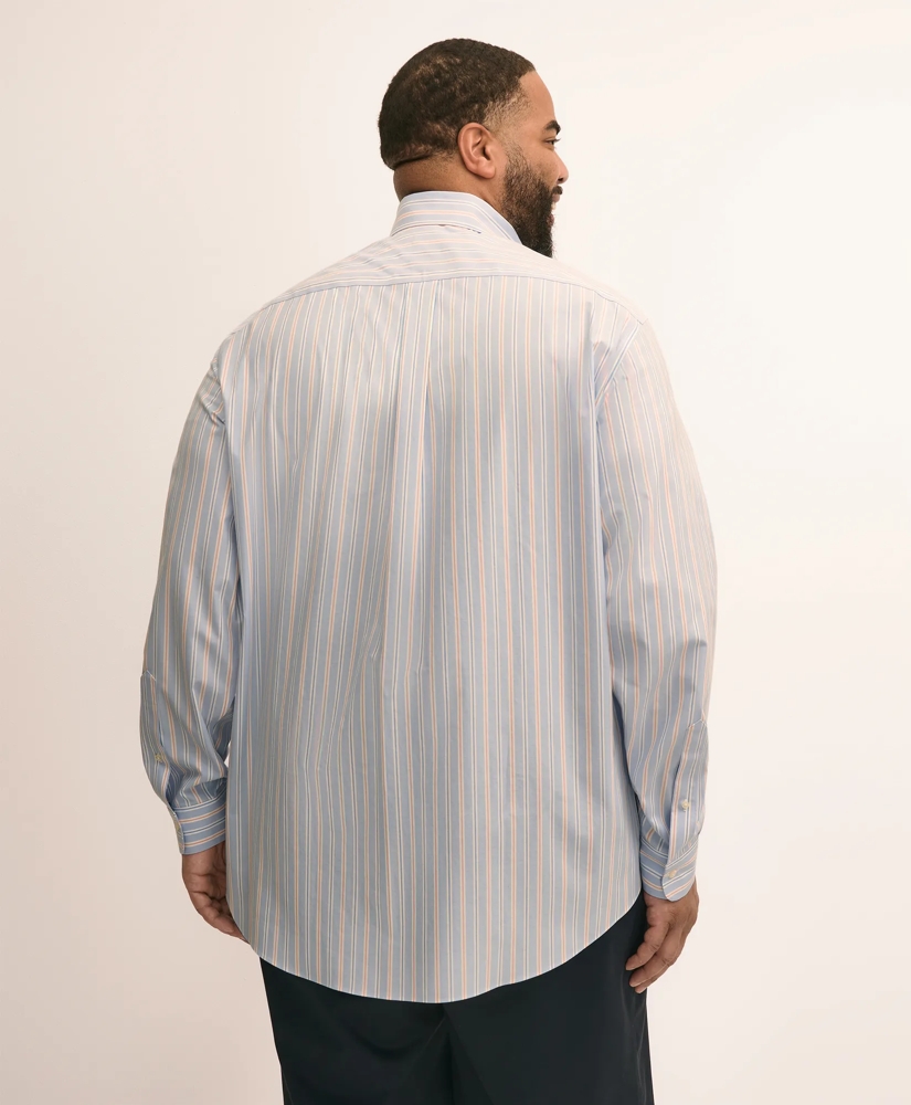 Big & Tall Stretch Cotton Non-Iron Poplin Polo Button Down, Stripe Sport Shirt, image 3