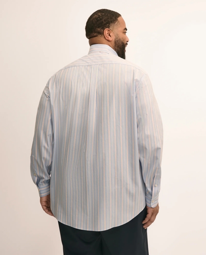 Big & Tall Stretch Cotton Non-Iron Poplin Polo Button Down, Stripe Sport Shirt, image 3