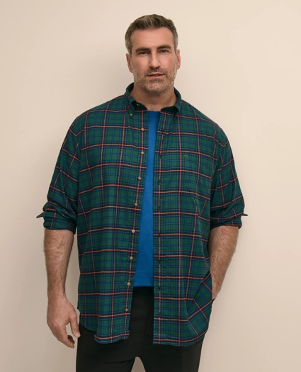 Cotton Flannel Plaid Sport Shirt