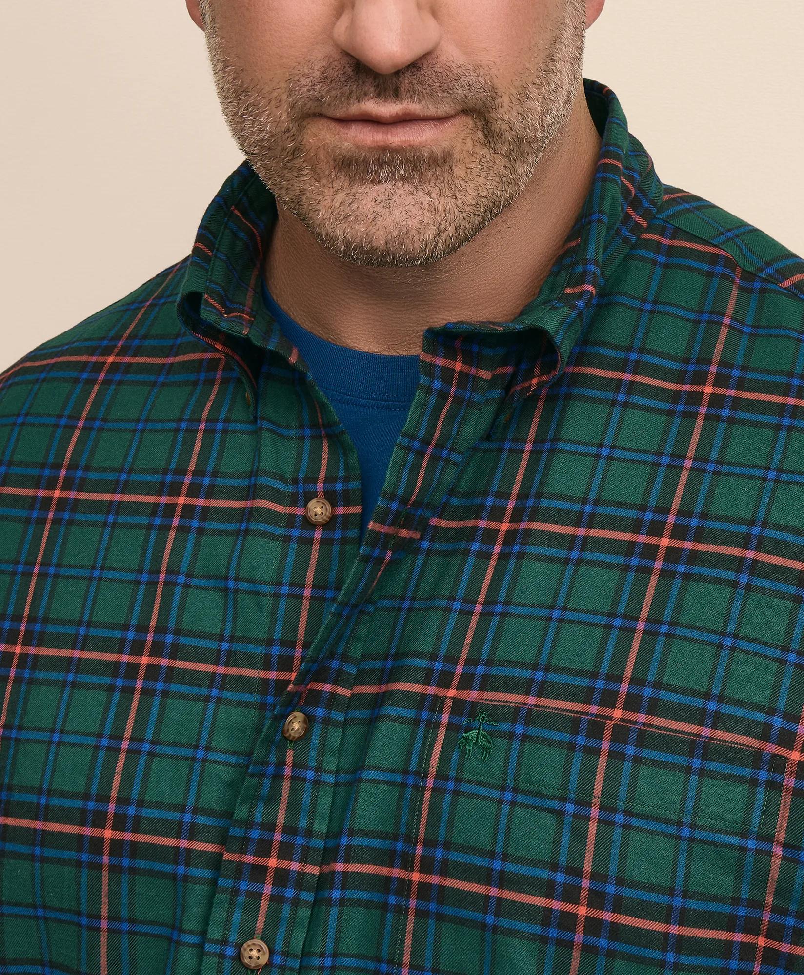 Cotton Flannel Plaid Sport Shirt, image 2