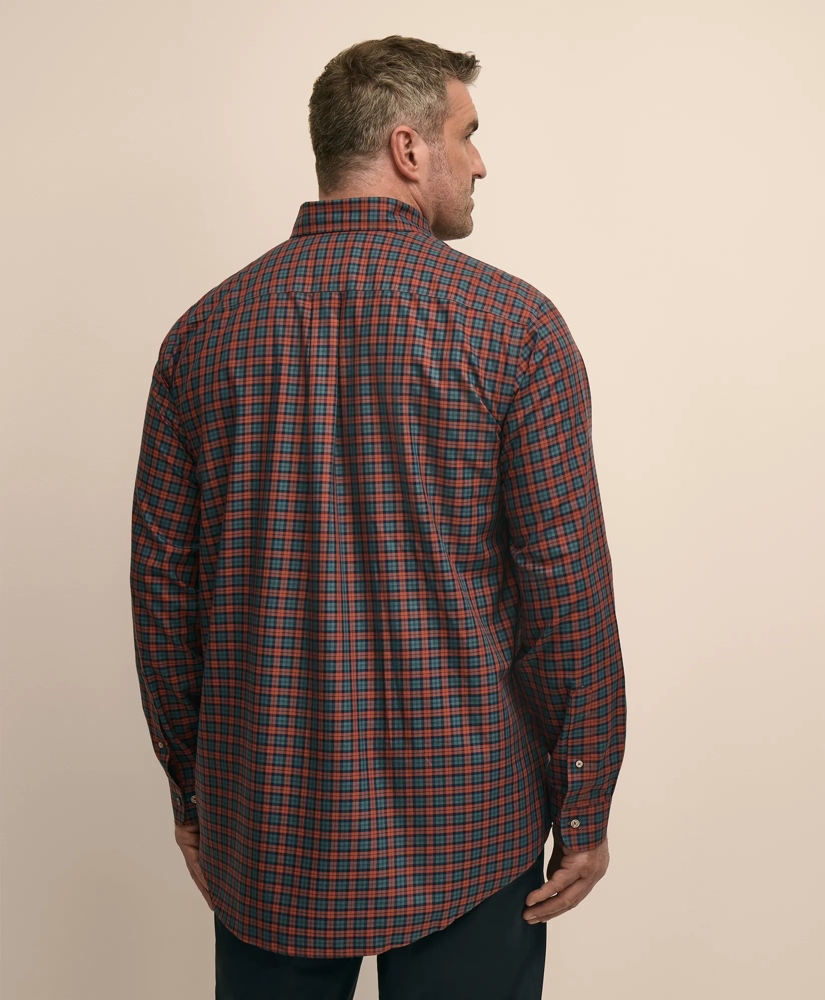 Big & Tall Cotton Non-Iron Twill Button Down Collar Plaid Sport Shirt, image 3