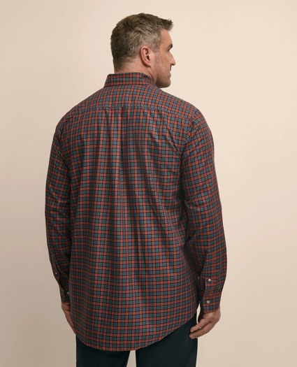 Big & Tall Cotton Non-Iron Twill Button Down Collar Plaid Sport Shirt, image 3