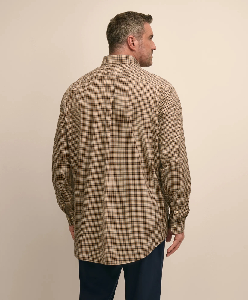Big & Tall Cotton Non-Iron Twill Button Down Collar Plaid Sport Shirt, image 3