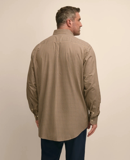 Big & Tall Cotton Non-Iron Twill Button Down Collar Plaid Sport Shirt, image 3