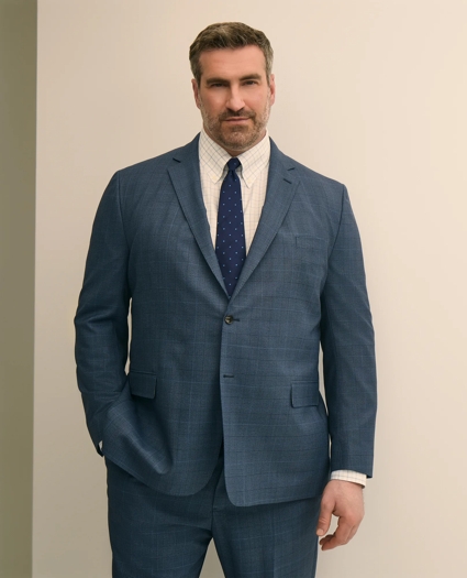 Brooks Brothers Explorer Collection Big & Tall Wool Overcheck Suit Jacket, image 1