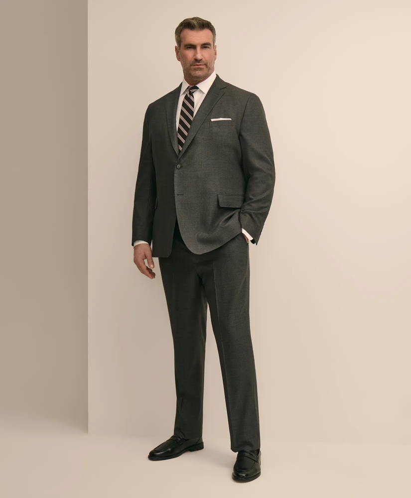 Brooks Brothers Explorer Collection Big & Tall Stretch Wool Blend Birdseye Suit Pants, image 1