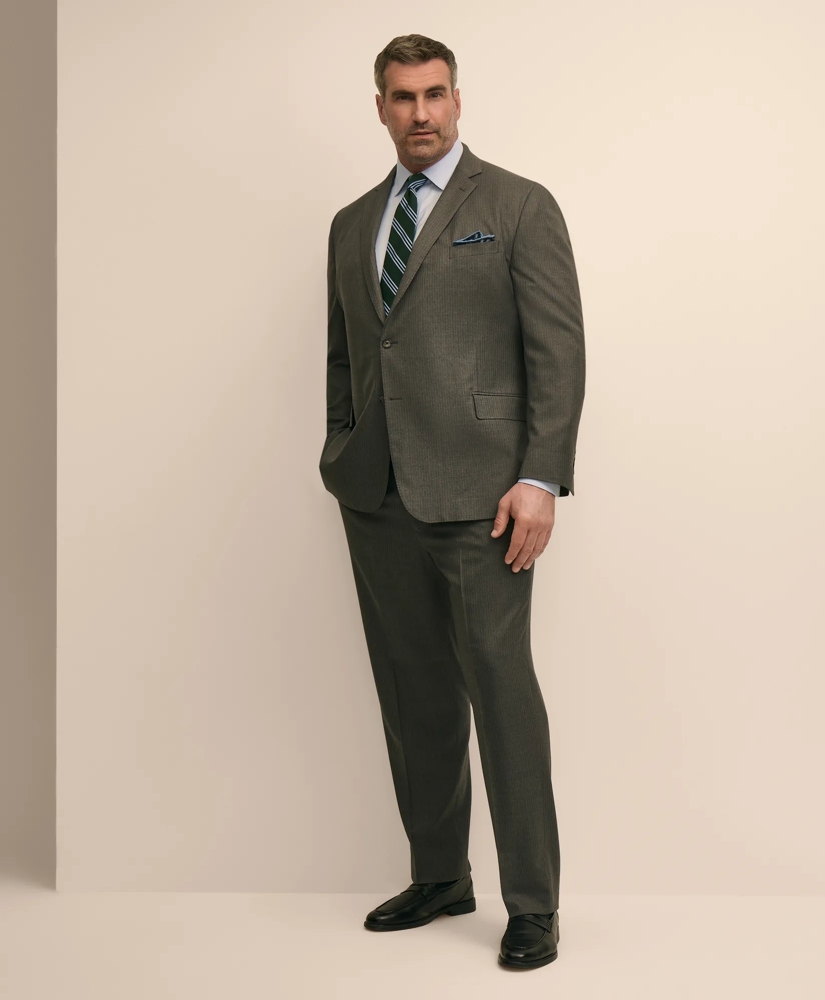 Brooks Brothers Explorer Collection Big & Tall Stretch Wool Blend Pinstripe Suit Pants, image 1