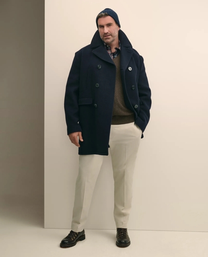 Big & Tall Classic Wool Pea Coat, image 1