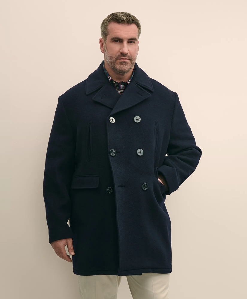 Big & Tall Classic Wool Pea Coat, image 2