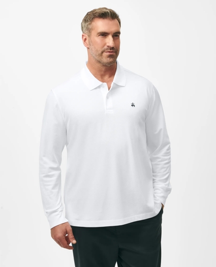 Golden Fleece® Big & Tall Stretch Supima® Long-Sleeve Polo Shirt, image 1