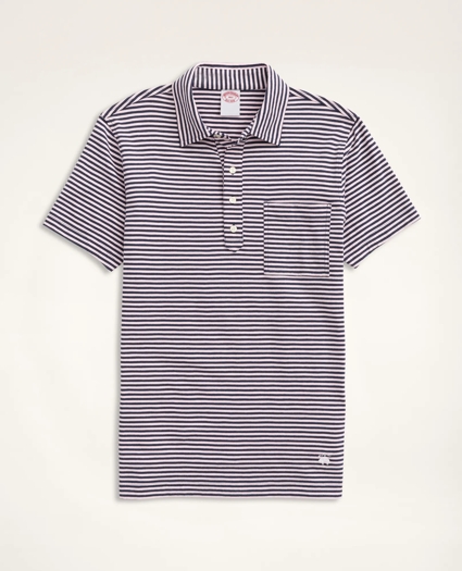 Big & Tall Vintage Jersey Feeder Stripe Polo Shirt, image 1