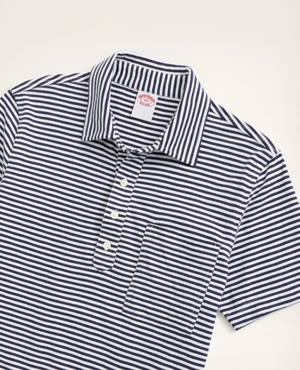 Big & Tall Vintage Jersey Feeder Stripe Polo Shirt, image 2