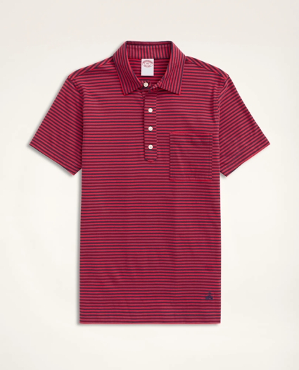 Big & Tall Vintage Jersey Feeder Stripe Polo Shirt, image 1