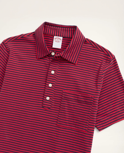 Big & Tall Vintage Jersey Feeder Stripe Polo Shirt, image 2