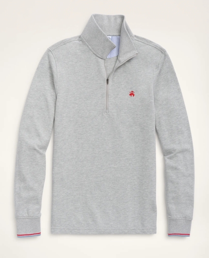 Big & Tall Supima® Cotton Pique Half-Zip Polo Shirt, image 1