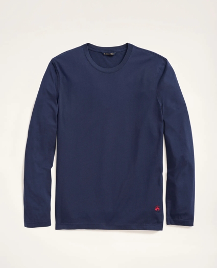 Big & Tall Supima® Cotton Long-Sleeve Logo T-Shirt, image 1