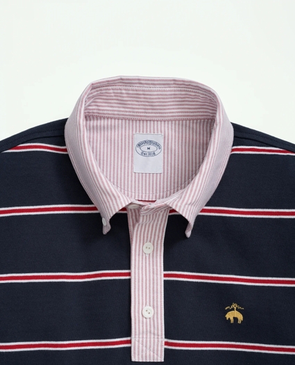 Big & Tall Cotton BB#2 Stripe Rugby Shirt, image 2