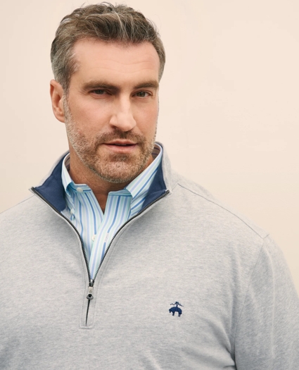 Big & Tall Cotton Sueded Jersey Half-Zip, image 2