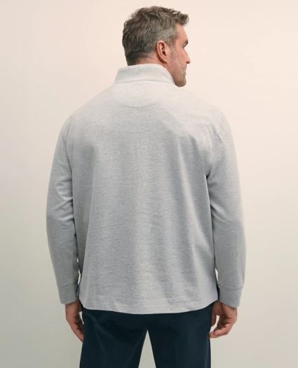 Big & Tall Cotton Sueded Jersey Half-Zip, image 3