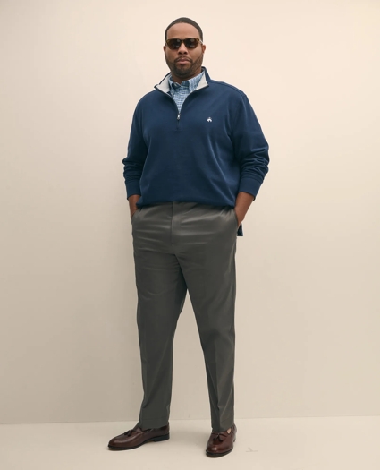 Big & Tall Cotton Sueded Jersey Half-Zip, image 1