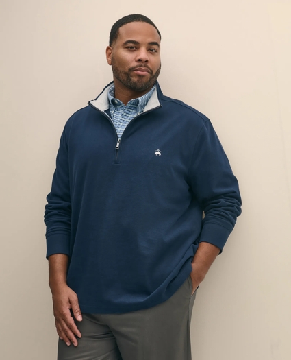 Big & Tall Cotton Sueded Jersey Half-Zip, image 3