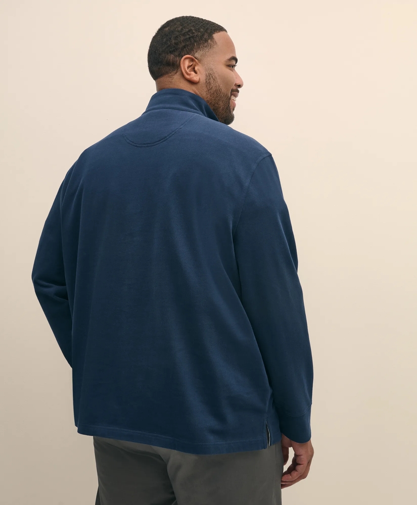 Big & Tall Cotton Sueded Jersey Half-Zip, image 4