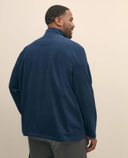 Big & Tall Cotton Sueded Jersey Half-Zip, image 4