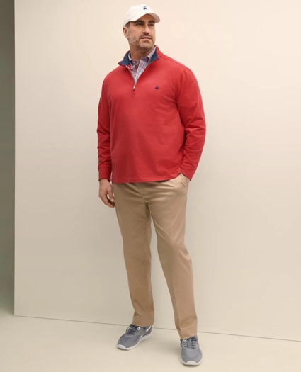 Big & Tall Cotton Sueded Jersey Half-Zip, image 1