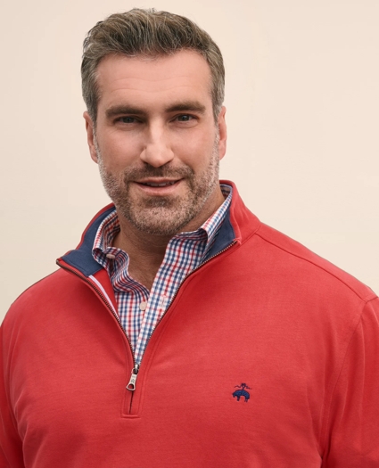 Big & Tall Cotton Sueded Jersey Half-Zip, image 3