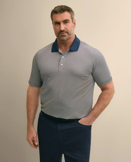 Performance Series Big & Tall Microstripe Polo Shirt, image 1