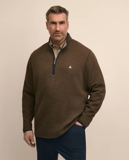 Big & Tall Cotton Blend Diamond-Quilted Quarter-Zip