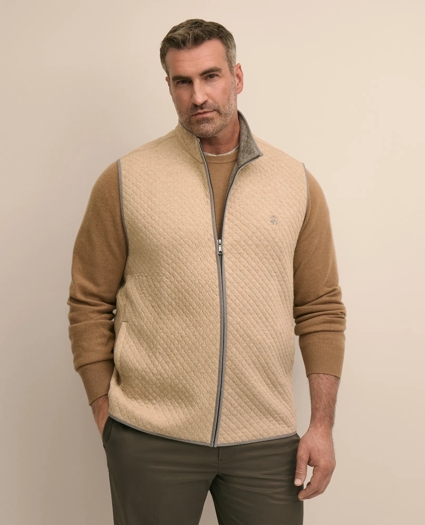 Big & Tall Cotton Blend Diamond-Quilted Vest, image 1