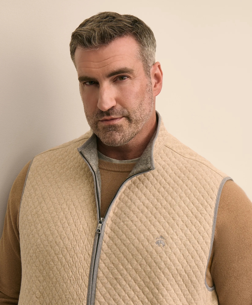 Big & Tall Cotton Blend Diamond-Quilted Vest, image 3