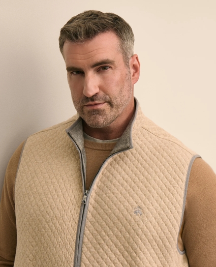 Big & Tall Cotton Blend Diamond-Quilted Vest, image 3